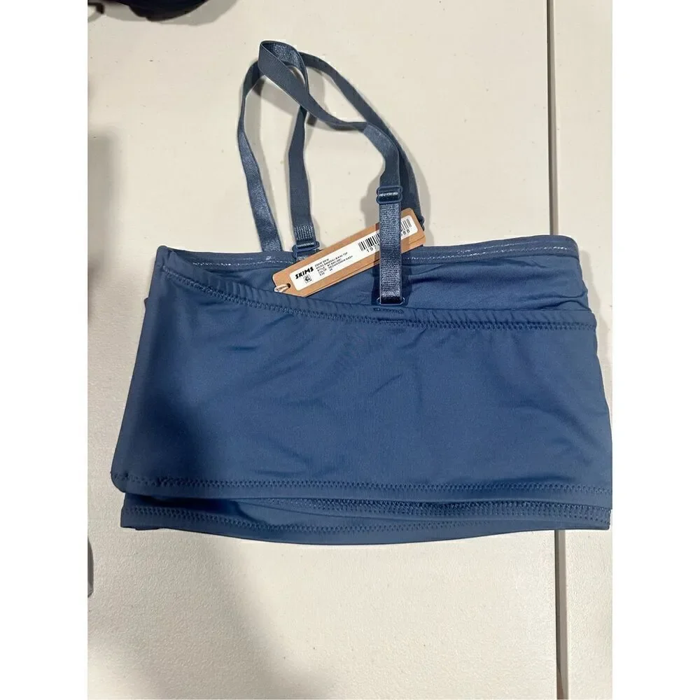 NWT- Skims Denim Swim Bandeau Bikini Top